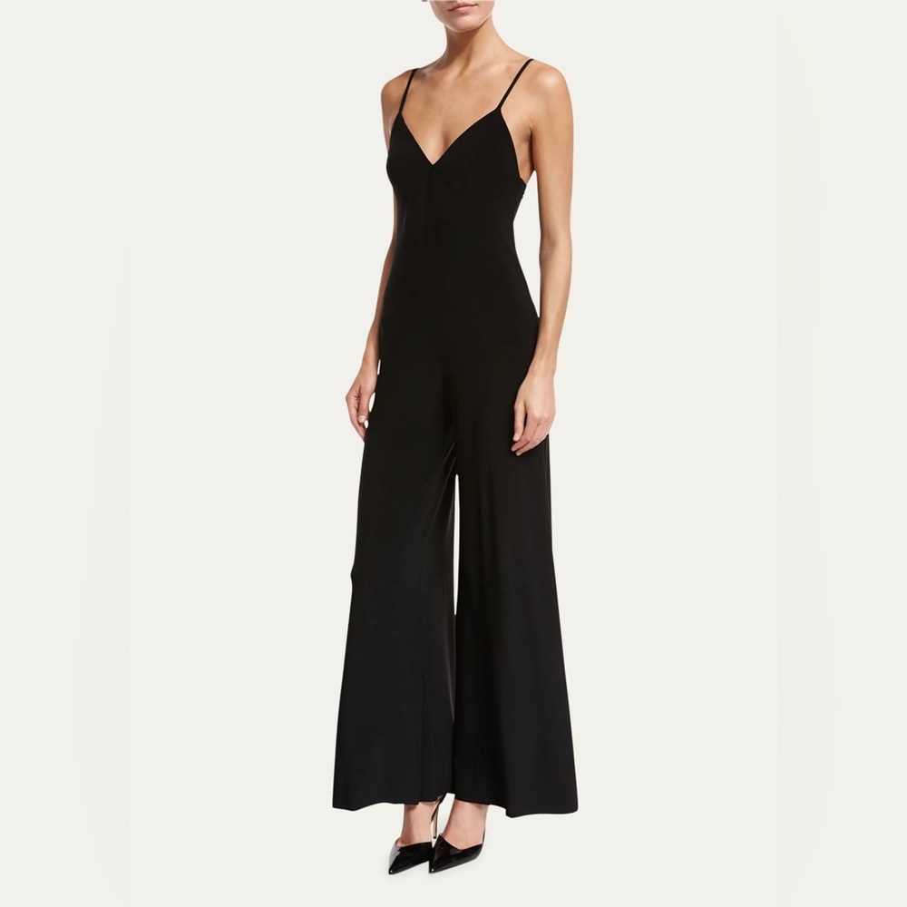 Norma Kamali Wide-Leg Slip Jumpsuit in Black